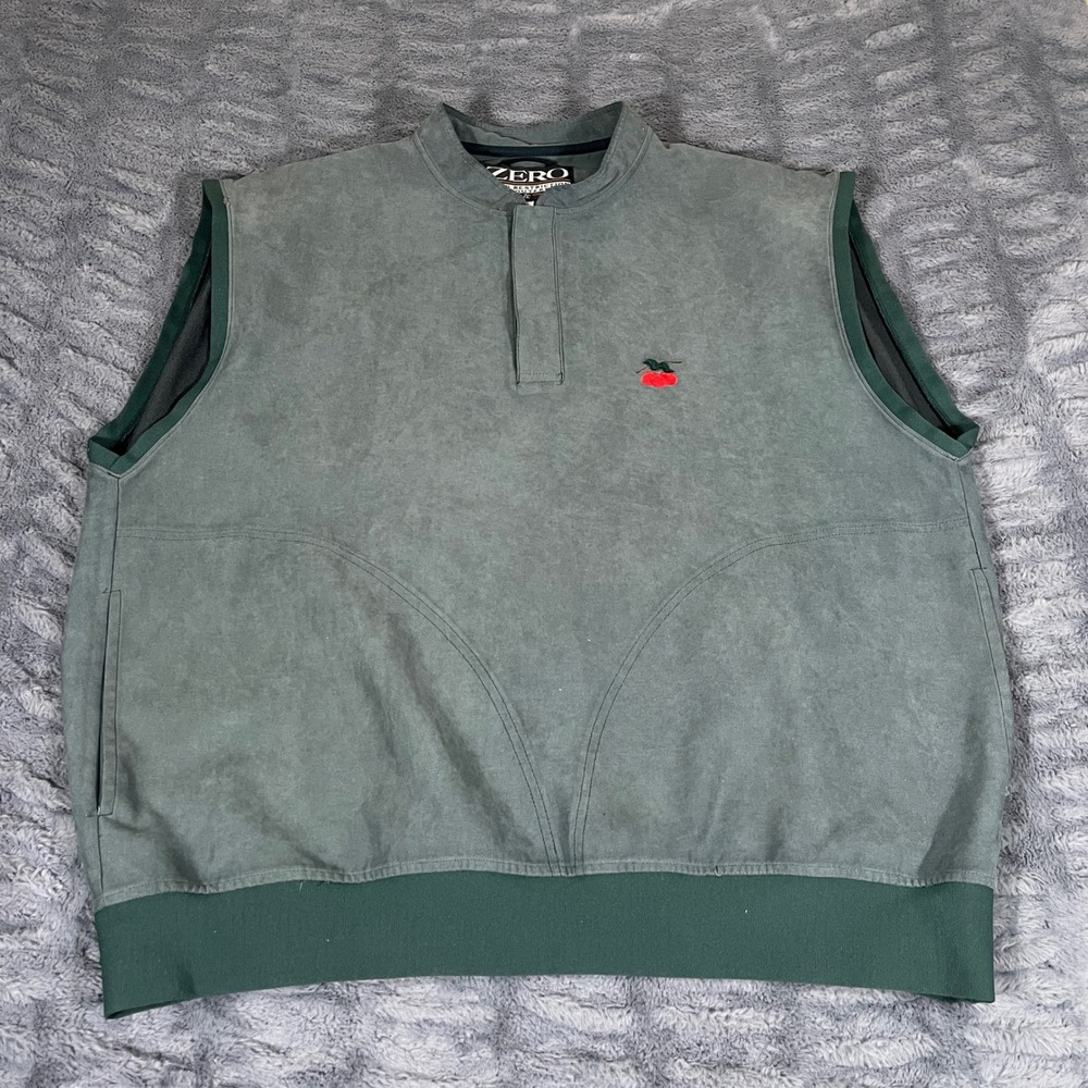 Zero Restriction‎ Golf Vest XL Green Quarter Placket Made in USA Cherry Creek